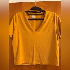 Yellow V-Neck Women's Top